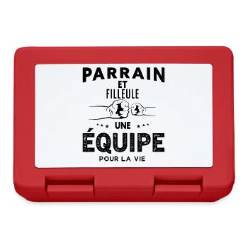 Parrain et Filleule Une Équipe Pour La Vie - Boîte à goûter - rouge - Devant