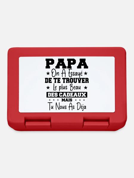 Papa Cadeau Humour Papa - Cadeau Fête des Pères - Boîte à goûter - rouge