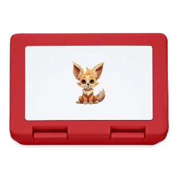 Fennec Fox Enthusiast Watching Wildlife Cute - Lunchbox - red - Front