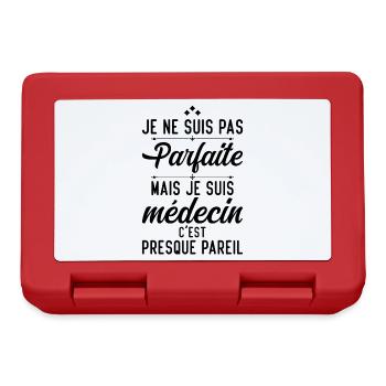 Je ne suis pas parfaite mais je suis médecin - Boîte à goûter - rouge - Devant