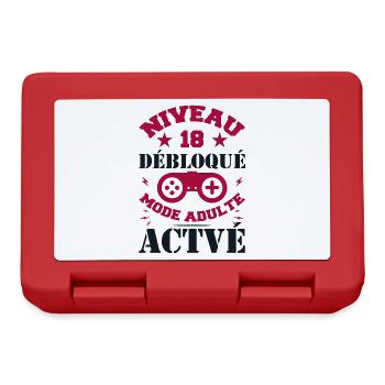 Level 18 Unlocked 18th Birthday - Lunchbox - red - Front