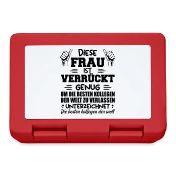 Diese Frau Ist Verrückt Abschiedsgeschenk - Brotdose - Rot - Vorne