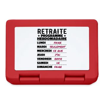 Retreat Weekly Retreat Funny Retreat Program - Lunchbox - red - Front