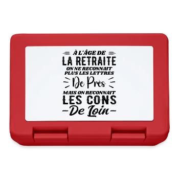 Avec l'age on reconnaît les cons de loin - Boîte à goûter - rouge - Devant