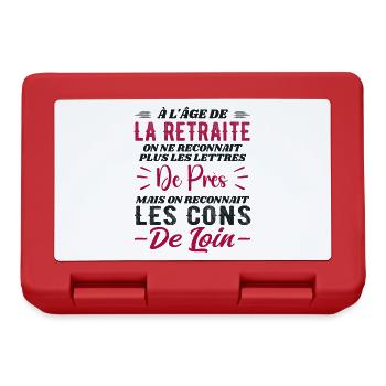 Avec l'age on reconnaît les cons de loin - Boîte à goûter - rouge - Devant