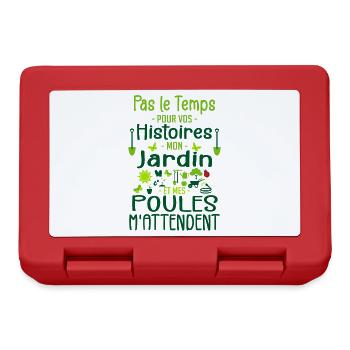 Jardin Poule Humour - Humour Jardinier - Lunchbox - red - Front