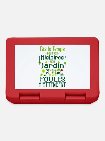 Jardin Poule Humour - Humour Jardinier - Lunchbox - red