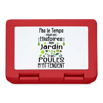 Jardin Poule Humour - Humour Jardinier - Lunchbox - red - Front