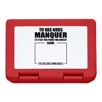 Départ Collègue De Travail Personnalisé Signé - Boîte à goûter - rouge - Devant