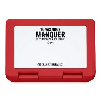 Départ Collègue De Travail Personnalisé Signé - Boîte à goûter - rouge - Devant