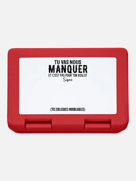 Départ Collègue De Travail Personnalisé Signé - Boîte à goûter - rouge