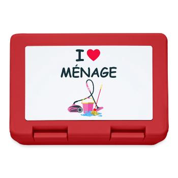 Humour Faire Le Ménage - Boîte à goûter - rouge - Devant
