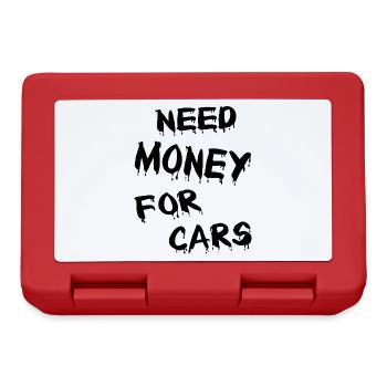 Brauche Geld für Autos - Brotdose - Rot - Vorne