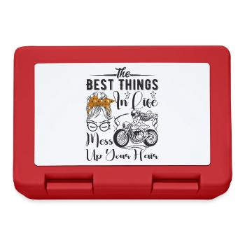 The Best Things In Life Mess Up Your Hair Moto - Lunchbox - red - Front