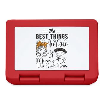 Best Things In Life Mess Up Your Hair Skydiving - Lunchbox - red - Front