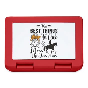 The Best Things In Life Mess Up Your Hair Horse - Lunchbox - red - Front