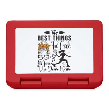 The Best Things In Life Mess Up Your Hair Tennis - Boîte à goûter - rouge - Devant