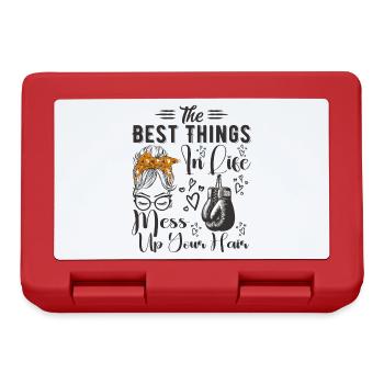 The Best Things In Life Mess Up Your Hair Boxing - Lunchbox - red - Front