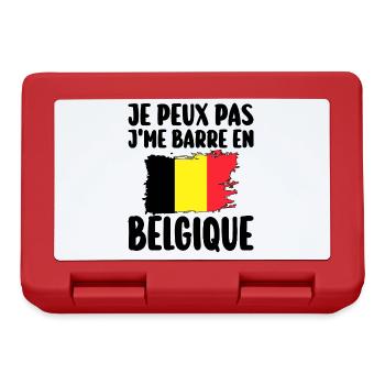 J'Me Barre En Belgique Voyage Cadeau - Boîte à goûter - rouge - Devant