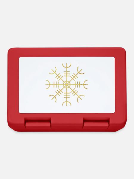 Viking Terror Helmet Aegishjalmur Symbol - Lunchbox - red