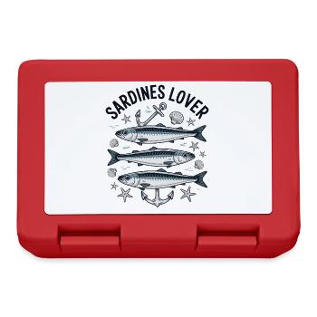 Love Sardines Fish Sea - Lunchbox - red - Front