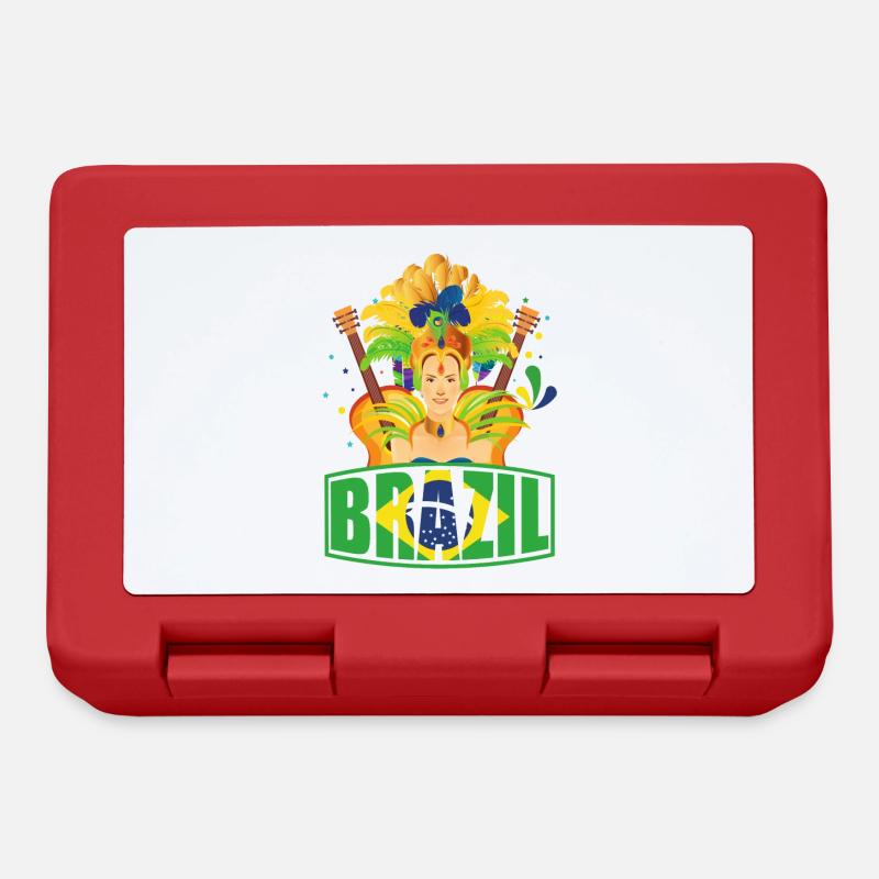 Brésil Brésil Musique du drapeau brésilien - Boîte à goûter - rouge