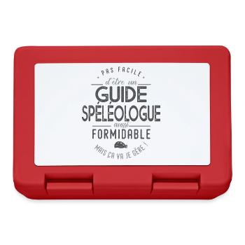 cadeau guide spéléologue formidable métier guide - Boîte à goûter - rouge - Devant