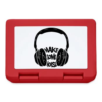 Make Some Noise Mit Kopfhörer | Farbe änderbar - Brotdose - Rot - Vorne