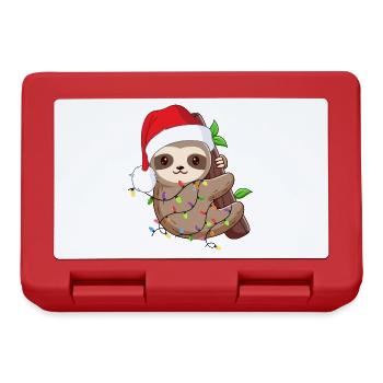 Funny Sloth Christmas. Xmas Slothy - Lunchbox - red - Front