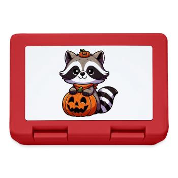 raton laveur mignon Halloween citrouille style dessin animé - Boîte à goûter - rouge - Devant