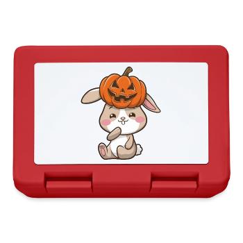 Mignon Halloween Lapin Citrouille Dessin Animé Octobre - Boîte à goûter - rouge - Devant