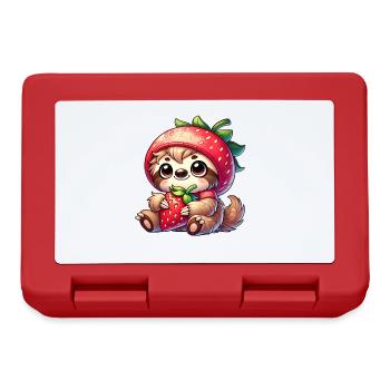 Sloth Strawberry Summer Fruit Design - Lunchbox - red - Front