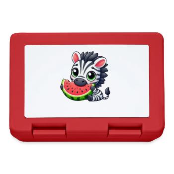 Zebra Melon Dessin Animé Pastèque Été - Boîte à goûter - rouge - Devant