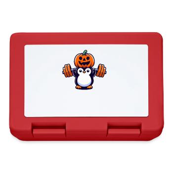 Halloween Penguin Pumpkin Workout Whimsical - Lunchbox - red - Front