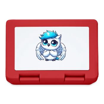 Cute snowy owl with blue eyes and wings - Lunchbox - red - Front