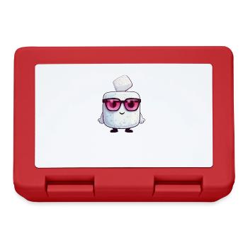 Kawaii Marshmallow with Sunglasses - Lunchbox - red - Front
