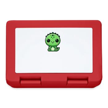 Mignon Chibi T-Rex Dino Dessin animé - Boîte à goûter - rouge - Devant