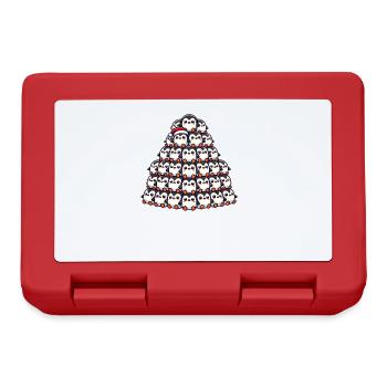 Pingouin Noël Arbre de Noël Arbre de Noël - Boîte à goûter - rouge - Devant