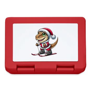Noël Dino Skier Trex Père Noël - Boîte à goûter - rouge - Devant