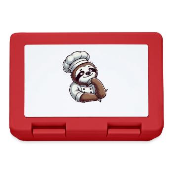 paresseux mignon en tant que chef cuisinier - Boîte à goûter - rouge - Devant