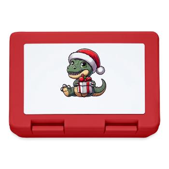 Weihnachtst-Rex Balancierender Dino Weihnachtsmann - Brotdose - Rot - Vorne