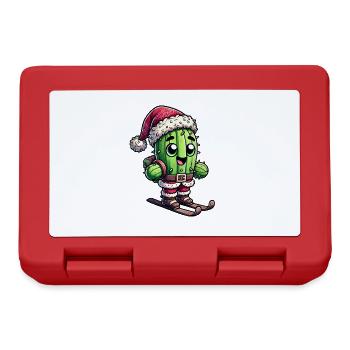 Christmas Cactus Skier Winter Santa Claus - Lunchbox - red - Front
