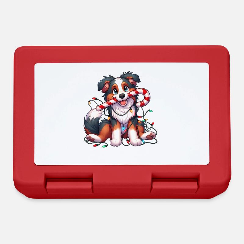 Chien de Noël berger australien Guirlande lumineuse - Boîte à goûter - rouge