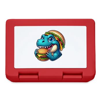 Dino T-Rex Hamburger Cheeseburger Restauration rapide - Boîte à goûter - rouge - Devant