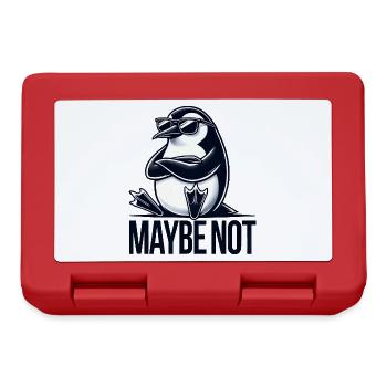 Cooler Pinguin mit Sonnenbrille lustlos - Brotdose - Rot - Vorne