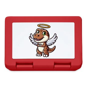 Dino T-Rex Angel Wings Cartoon - Lunchbox - red - Front