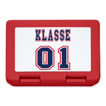KLASSE 1 - Erstklässler Einschulung + Wunschname - Brotdose - Rot - Vorne