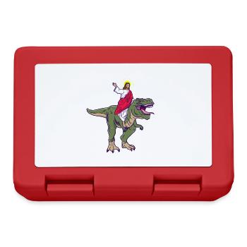 Jesus rides dinosaur Jesus parody - Lunchbox - red - Front