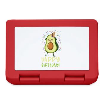 Happy Birthday Avocado für Avocado Geburtstag - Brotdose - Rot - Vorne