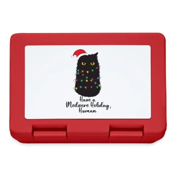 Avoir des vacances médiocres humain drôle chat Noël - Boîte à goûter - rouge - Devant
